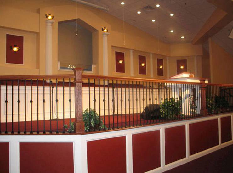 Box Newels with Traditional Iron Balusters Box Newels with Traditional Iron Balusters