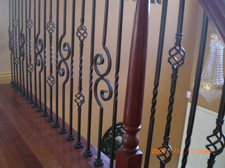 Iron Balusters, Turned Newels, & Bending Handrail Iron Balusters, Turned Newels, & Bending Handrail