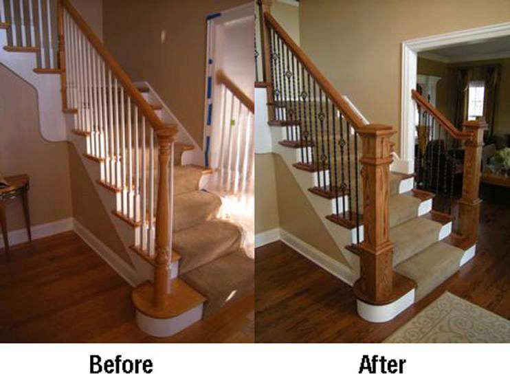 Box Newels and Wrought Iron Balusters Box Newels and Wrought Iron Balusters