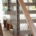 Black Powder Coat Posts with White Oak Handrail Black Powder Coat Posts with White Oak Handrail