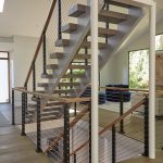 Aluminum Posts with White Oak Handrail Aluminum Posts with White Oak Handrail