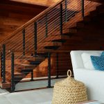 Interior Floating Stairs By Matching Wood Paneling Interior Floating Stairs By Matching Wood Paneling