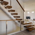 Floating Stairs With White Mono Stringer Floating Stairs With White Mono Stringer