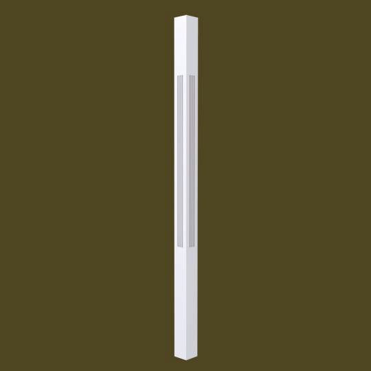 Craftsman White Paint Fluted Wood Baluster 1.75"