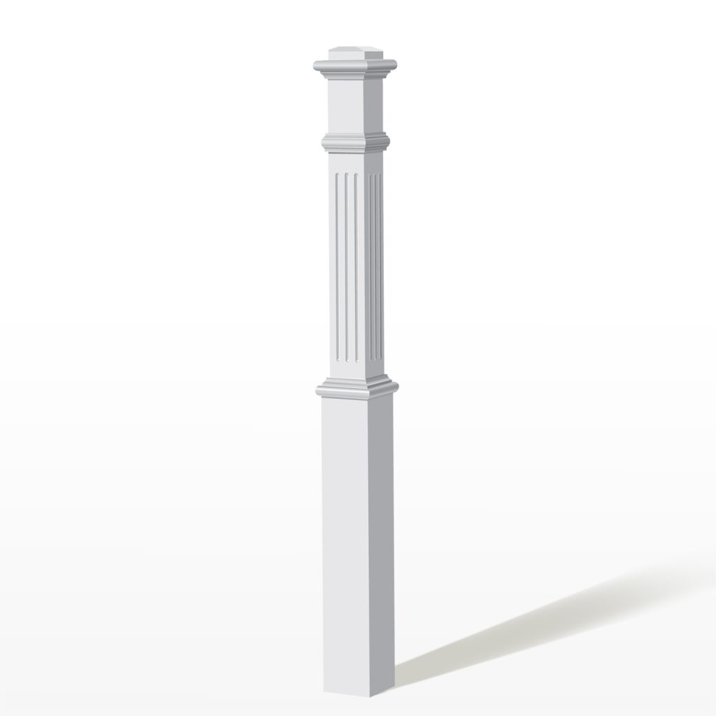 4622 White Paint Fluted Box Newel