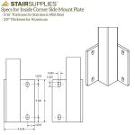 Side Mount Flat Top Square 2" Cable Railing Post - Image 4