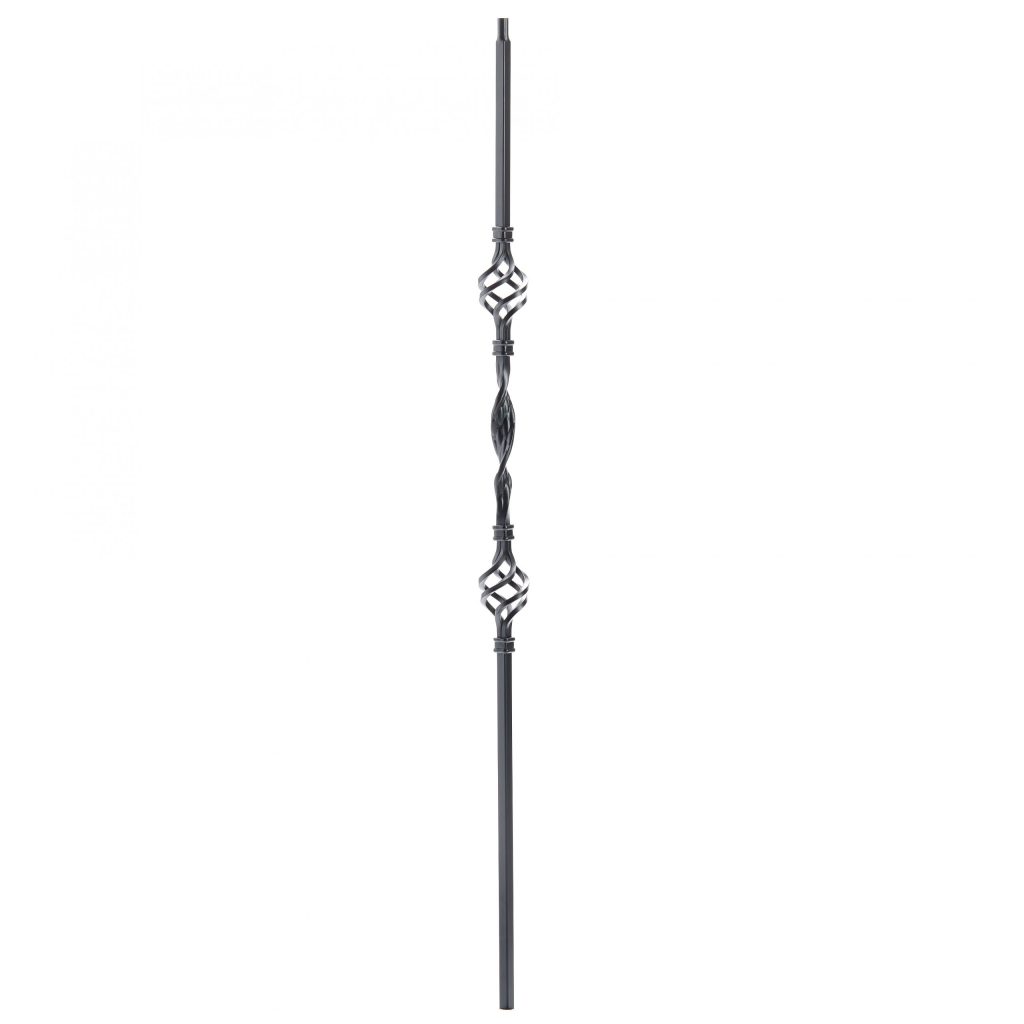 2963 Ribbon Double Basket Iron Baluster